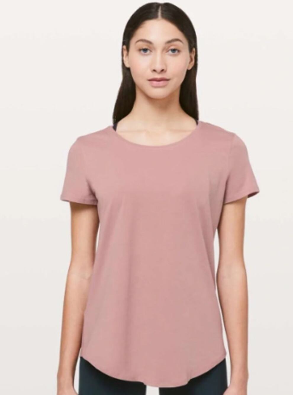 Lululemon Love Curved-Hem Short Sleeve Tee - Mauve Pink - Size 10
